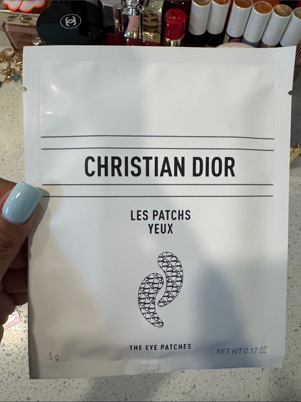 Set of 2! Pair ^^ Dior White Eye Patches Gray . Les Patches Yeux - Picture 7 of 8